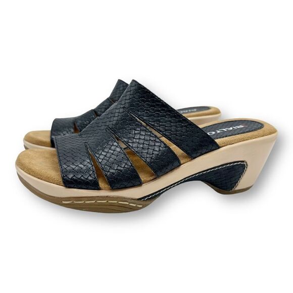 Rialto Womens Valora Blue Textured Platform Wedge Slip On Sz 8.5M - Picture 3 of 12